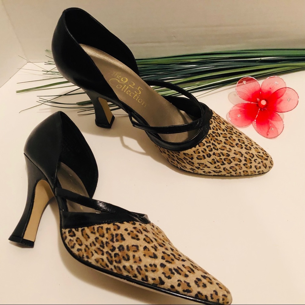 The 925 Collection-Leopard front/ black back pumps